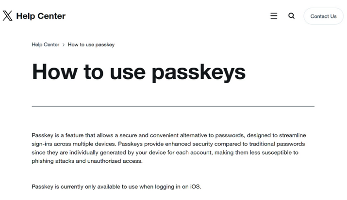 长顺苹果维修店铺分享iOS用户如何通过通行密钥(Passkey)登录 